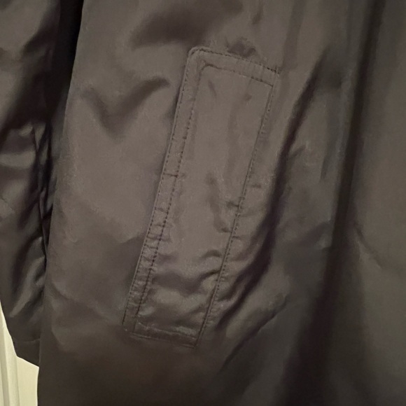 Larry Levine Black Trench Coat Jacket Lined Rain Coat - Size XL - Picture 6 of 7